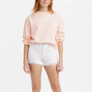 Levi high rise white shorts